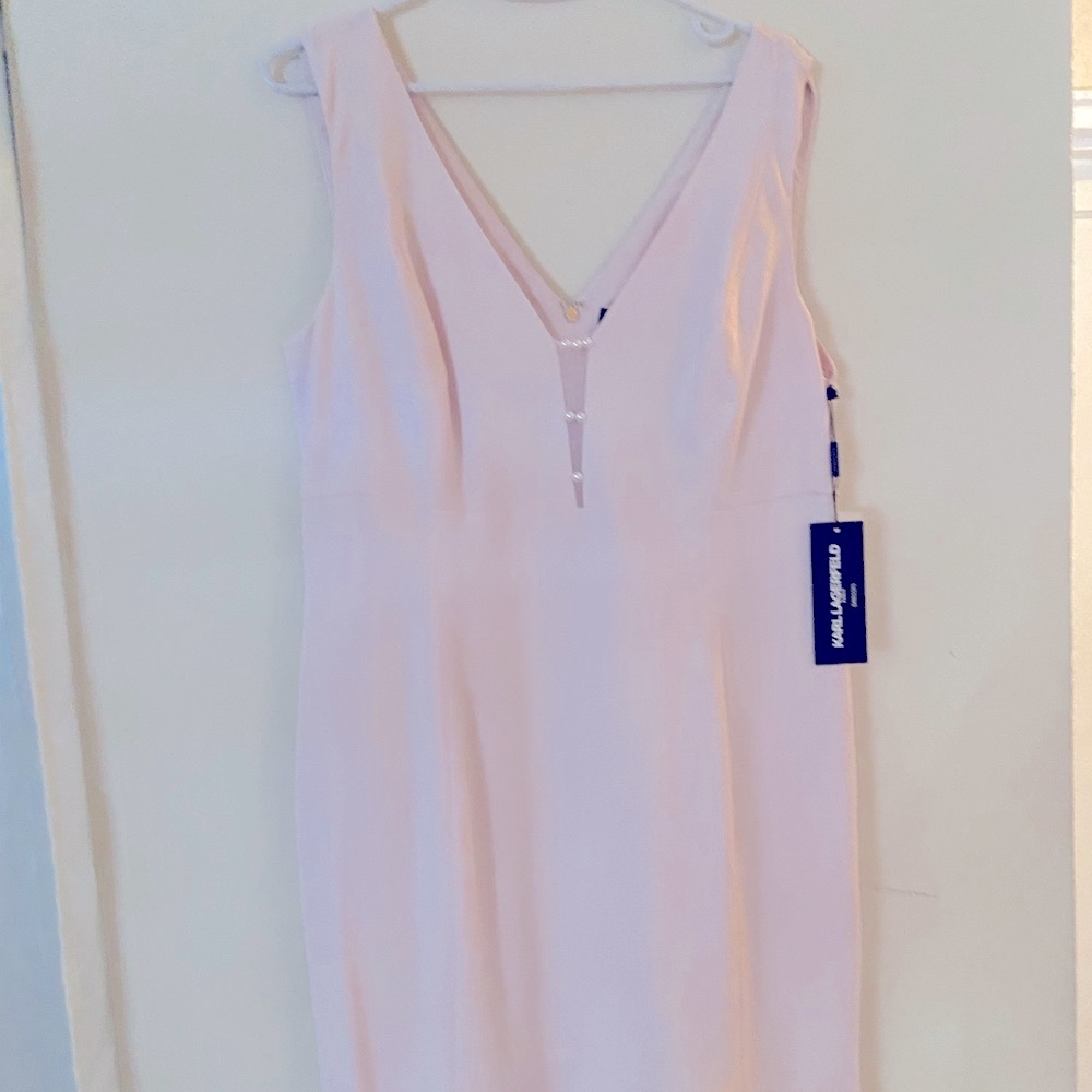 Karl Lagerfeld womens maxi dress sleeveless pink 12”